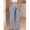imageANRABESS Womens Striped Gingham Palazzo Pants Wide Leg High Waisted Lounge Pajama Pants Cute Casual Trousers with PocketsNavy Blue White Plaid