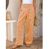 imageANRABESS Womens Striped Gingham Palazzo Pants Wide Leg High Waisted Lounge Pajama Pants Cute Casual Trousers with PocketsOrange White Plaid