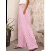imageANRABESS Womens Striped Gingham Palazzo Pants Wide Leg High Waisted Lounge Pajama Pants Cute Casual Trousers with PocketsPink White Plaid