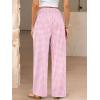 imageANRABESS Womens Striped Gingham Palazzo Pants Wide Leg High Waisted Lounge Pajama Pants Cute Casual Trousers with PocketsPink White Plaid