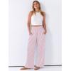 imageANRABESS Womens Striped Gingham Palazzo Pants Wide Leg High Waisted Lounge Pajama Pants Cute Casual Trousers with PocketsPink White Stripe