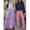 imageANRABESS Womens Striped Gingham Palazzo Pants Wide Leg High Waisted Lounge Pajama Pants Cute Casual Trousers with PocketsPurple White Plaid