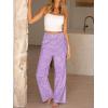 imageANRABESS Womens Striped Gingham Palazzo Pants Wide Leg High Waisted Lounge Pajama Pants Cute Casual Trousers with PocketsPurple White Plaid