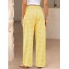 imageANRABESS Womens Striped Gingham Palazzo Pants Wide Leg High Waisted Lounge Pajama Pants Cute Casual Trousers with PocketsYellow White Plaid