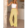 imageANRABESS Womens Striped Gingham Palazzo Pants Wide Leg High Waisted Lounge Pajama Pants Cute Casual Trousers with PocketsYellow White Plaid