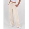 imageANRABESS Womens Sweatpants Wide Leg Casual Loose Baggy Lounge Travel Pants 2025 Fall Drawstring Joggers with PocketsParchment