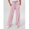 imageANRABESS Womens Sweatpants Wide Leg Casual Loose Baggy Lounge Travel Pants 2025 Fall Drawstring Joggers with PocketsPink
