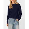 imageANRABESS Womens Turtleneck Long Sleeve Lightweight Casual Fall Sweaters 2025Navy Blue