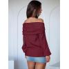 imageANRABESS Womens Wool Blend Off The Shoulder Long Sleeve Soft Knit Sweaters 2025 Fall OutfitsBerry Red