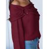 imageANRABESS Womens Wool Blend Off The Shoulder Long Sleeve Soft Knit Sweaters 2025 Fall OutfitsBerry Red