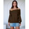 imageANRABESS Womens Wool Blend Off The Shoulder Long Sleeve Soft Knit Sweaters 2025 Fall OutfitsMocha
