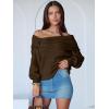 imageANRABESS Womens Wool Blend Off The Shoulder Long Sleeve Soft Knit Sweaters 2025 Fall OutfitsMocha
