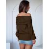 imageANRABESS Womens Wool Blend Off The Shoulder Long Sleeve Soft Knit Sweaters 2025 Fall OutfitsMocha