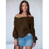 imageANRABESS Womens Wool Blend Off The Shoulder Long Sleeve Soft Knit Sweaters 2025 Fall OutfitsMocha