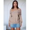 imageANRABESS Womens Wool Blend Off The Shoulder Long Sleeve Soft Knit Sweaters 2025 Fall OutfitsWarm Khaki