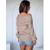 imageANRABESS Womens Wool Blend Off The Shoulder Long Sleeve Soft Knit Sweaters 2025 Fall OutfitsWarm Khaki