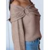imageANRABESS Womens Wool Blend Off The Shoulder Long Sleeve Soft Knit Sweaters 2025 Fall OutfitsWarm Khaki