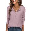 imageANRABESS Long Sleeve Shirts for Women Henley Tops Dressy Casual TShirts Blouses 2025 Fall Lightweight SweatersPink
