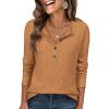 imageANRABESS Long Sleeve Shirts for Women Henley Tops Dressy Casual TShirts Blouses 2025 Fall Lightweight SweatersRust Orange