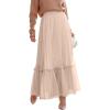 imageANRABESS Maxi Skirts for Women Tulle Long Tiered Elastic High Waisted A Line Flowy Dressy Casual Skirt 2025 Fall TrendyParchment