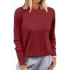 imageANRABESS Oversized Sweaters for Women Casual Crewneck Knit Lightweight Chest Pocket Pullover Top 2025 Fall Travel OutfitsBrick Red