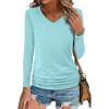 imageANRABESS Shirts for Women Long Sleeve V Neck Tops Dressy Business Casual Side Ruched TShirts 2025 Fall Tee Blouses OutfitsAuqa