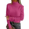 imageANRABESS Turtleneck Sweaters for Women 2025 Fall Long Sleeve Dressy Casual Soft Knitted Button Basic Pullover Tops OutfitsHot Pink