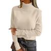 imageANRABESS Turtleneck Sweaters for Women 2025 Fall Long Sleeve Dressy Casual Soft Knitted Button Basic Pullover Tops OutfitsParchment