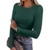 imageANRABESS Women Long Sleeve Shirts Ribbed Knit Slim Fitted Tops Casual Basic Tight Tee TShirts 2025 Fall Underscrubs LayerDark Green