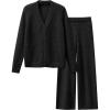 imageANRABESS Women Pajama Lounge Sets Fuzzy Fleece 2 Piece Outfits Long Sleeve Cardigan Wide Leg Pants 2025 Fall Comfy LoungewearBlack