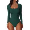 imageANRABESS Women Scoop Neck Bodysuits Long Sleeve Tops 2025 Fall Slim Fit Ribbed Knit Sexy Soft Basic Shirts Fashion OutfitsDeep Green