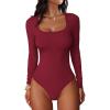 imageANRABESS Women Scoop Neck Bodysuits Long Sleeve Tops 2025 Fall Slim Fit Ribbed Knit Sexy Soft Basic Shirts Fashion OutfitsWine Red