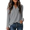 imageANRABESS Womens Eyelet Tops Long Sleeve Henley Shirts Business Dressy Casual Blouse Vacation TShirt 2025 Fall OutfitsSilver Grey