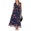 imageANRABESS Womens Floral Maxi Dress 2025 Fall V Neck Puff Long Sleeve Flowy Casual Wedding Guest Tee Party Tulle DressesBrown Floral Dark Blue