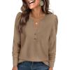 imageANRABESS Womens Long Sleeve Henley Tops Waffle Knit Tunics Shirts Dressy Casual Blouses Cute TShirts 2025 Fall OutfitTan