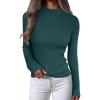 imageANRABESS Womens Long Sleeve Mock Neck Lightweight Sweater Rib Knit Slim Fit 2025 Fall Winter Casual Basic Pullover TopsDark Green