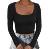 imageANRABESS Womens Long Sleeve Square Neck Crop Top Ribbed Slim Fitted Basic Tee Layer Y2K Shirts Fall Fashion Outfits 2025Black