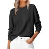imageANRABESS Womens Long Sleeve Sweaters Loose Fit Lightweight Scalloped Knit Soft Dressy Pullover Tops 2025 Fall Casual OutfitsBlack