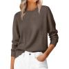 imageANRABESS Womens Long Sleeve Sweaters Loose Fit Lightweight Scalloped Knit Soft Dressy Pullover Tops 2025 Fall Casual OutfitsBrown