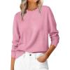 imageANRABESS Womens Long Sleeve Sweaters Loose Fit Lightweight Scalloped Knit Soft Dressy Pullover Tops 2025 Fall Casual OutfitsCoral Pink