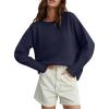 imageANRABESS Womens Oversized Batwing Sleeve Sweaters Crewneck Casual Fall Knit Loose Pullover Tops 2025 Work Winter OutfitsNavy Blue