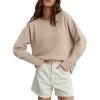 imageANRABESS Womens Oversized Batwing Sleeve Sweaters Crewneck Casual Fall Knit Loose Pullover Tops 2025 Work Winter OutfitsTan