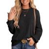 imageANRABESS Womens Oversized Long Sleeve Shirts Ribbed Knit Tunic Tops Side Spilt Casual 2025 Fall OutfitsBlack