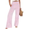 imageANRABESS Womens Striped Gingham Palazzo Pants Wide Leg High Waisted Lounge Pajama Pants Cute Casual Trousers with PocketsPink White Stripe