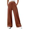 imageANRABESS Womens Sweatpants Wide Leg Casual Loose Baggy Lounge Travel Pants 2025 Fall Drawstring Joggers with PocketsBurnt Brown