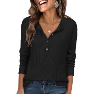 imageANRABESS Long Sleeve Shirts for Women Henley Tops Dressy Casual TShirts Blouses 2025 Fall Lightweight SweatersBlack
