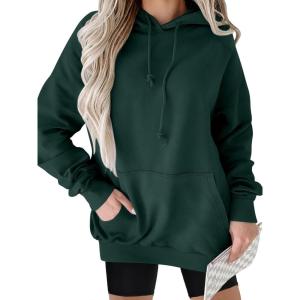 imageANRABESS Women Hoodies Long Sleeve Loose Fit Fleece Hooded Sweatshirts Drawstring Pullover Top With Pockets 2025 Fall OutfitsDeep Green