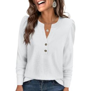 imageANRABESS Womens Long Sleeve Henley Tops Waffle Knit Tunics Shirts Dressy Casual Blouses Cute TShirts 2025 Fall OutfitWhite
