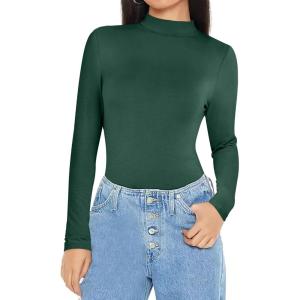 imageANRABESS Womens Long Sleeve Mock Neck Tops Slim Fitted Basic Layer Office Work Shirts 2025 Fall Outfits Y2K ClothesForest