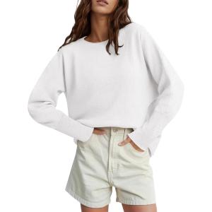 imageANRABESS Womens Oversized Batwing Sleeve Sweaters Crewneck Casual Fall Knit Loose Pullover Tops 2025 Work Winter OutfitsWhite